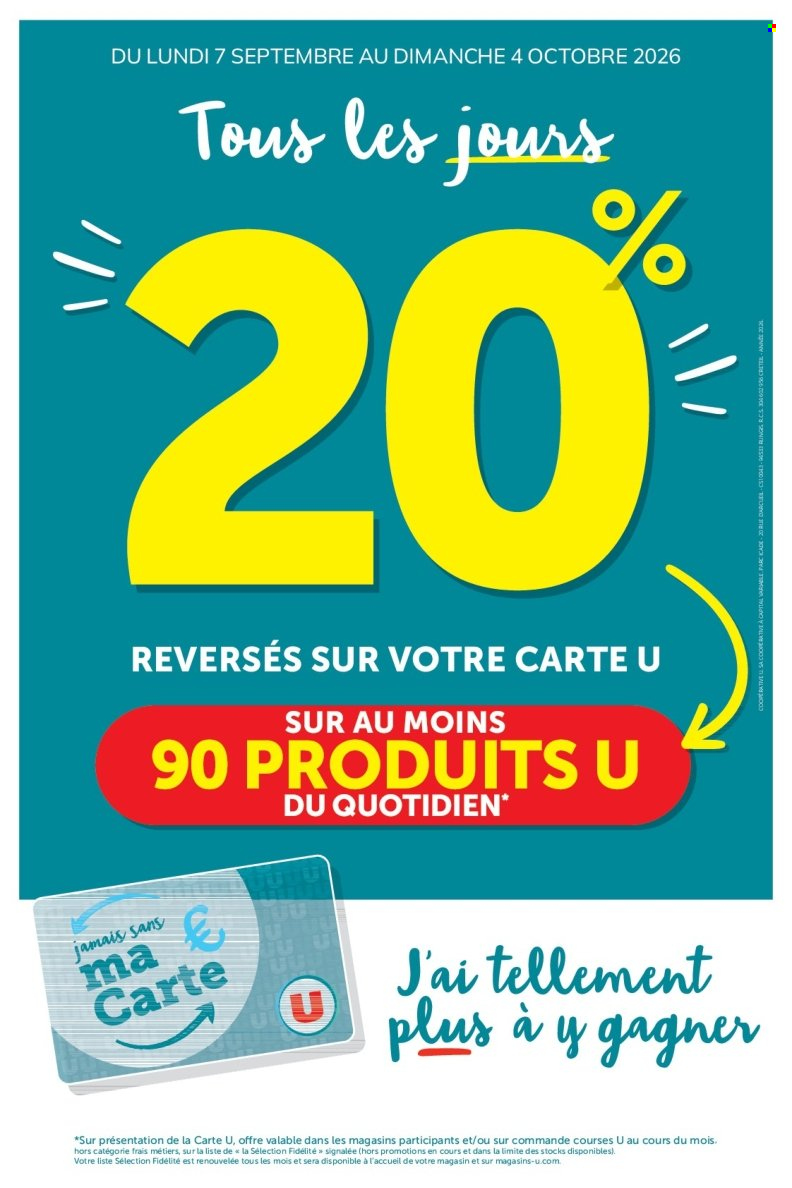 Catalogue Magasins U - 07/09/2026 - 04/10/2026. Page 1