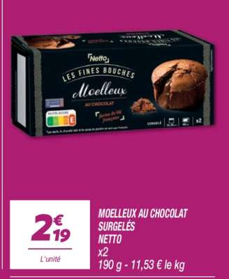 MOELLEUX AU CHOCOLAT SURGELÉS