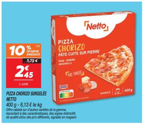 PIZZA CHORIZO SURGELÉE