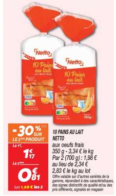 10 PAINS AU LAIT NETTO