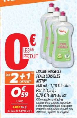 LIQUIDE VAISSELLE PEAUX SENSIBLES
