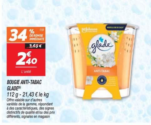 Bougie Anti-Tabac Glade
