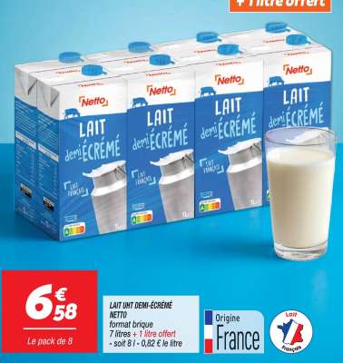 Lait UHT Demi-Écrémé