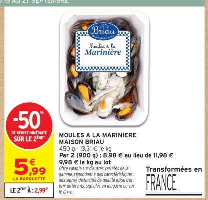 MOULES A LA MARINIERE MAISON BRIAU