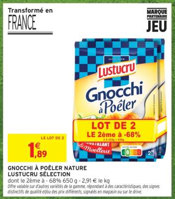 Gnocchi à Poêler Nature Lustucru Sélection