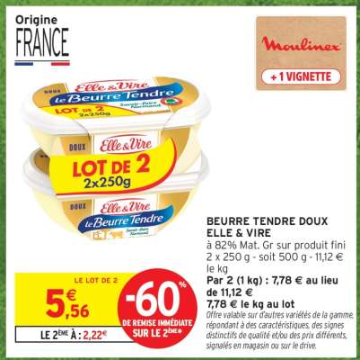 Beurre Tendre Doux Elle & Vire