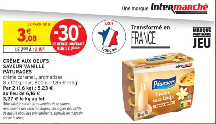 CRÈME AUX OEUFS SAVEUR VANILLE PÂTURAGES