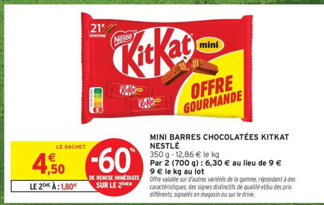 Mini Barres Chocolatées KitKat Nestlé