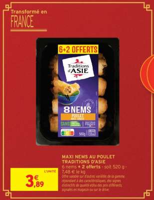 MAXI NEMS AU POULET TRADITIONS D'ASIE
