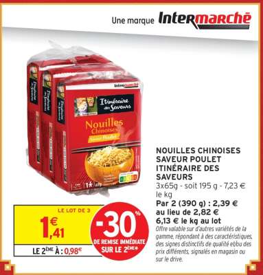NOUILLES CHINOISES SAVEUR POULET ITINÉRAIRE DES SAVEURS