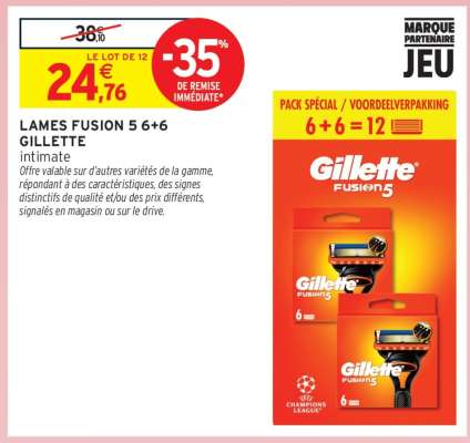 LAMES FUSION 5 6+6 GILLETTE