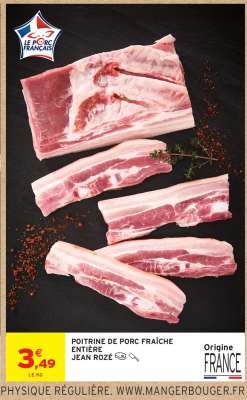 POITRINE DE PORC FRAÎCHE ENTIÈRE JEAN ROZÉ