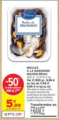 MOULES A LA MARINIERE MAISON BRIAU