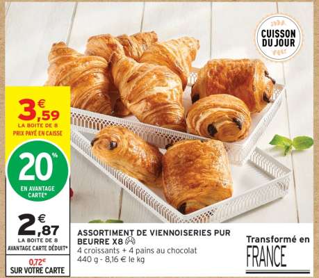 ASSORTIMENT DE VIENNOISERIES PUR BEURRE X8