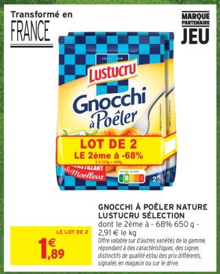 Gnocchi à Poêler Nature Lustucru Sélection