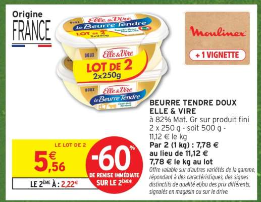 Beurre Tendre Doux Elle & Vire