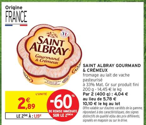 SAINT ALBRAY  GOURMAND & CRÉMEUX