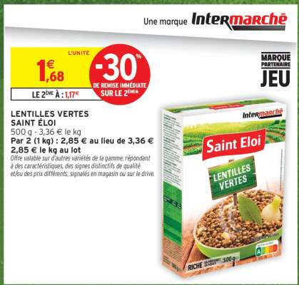 LENTILLES VERTES SAINT ÉLOI