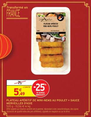 PLATEAU APÉRITIF DE MINI-NEMS AU POULET + SAUCE MERVEILLES D'ASIE