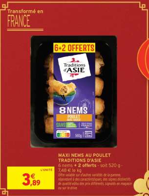 MAXI NEMS AU POULET TRADITIONS D'ASIE