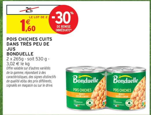 Pois Chiches Cuits Dans Très Peu De Jus Bonduelle