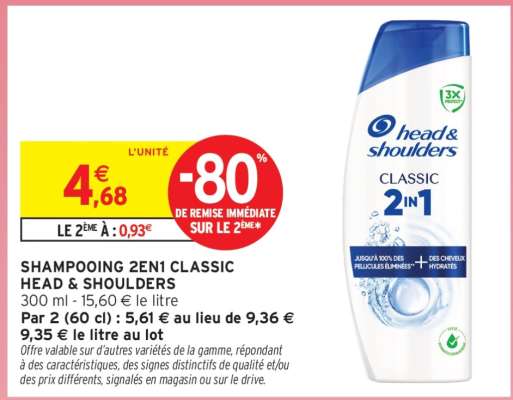 SHAMPOOING 2EN1 CLASSIC HEAD & SHOULDERS