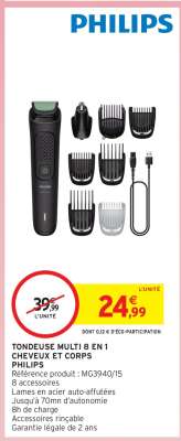 PHILIPS Tondeuse Multi 8 en 1 Cheveux et Corps
