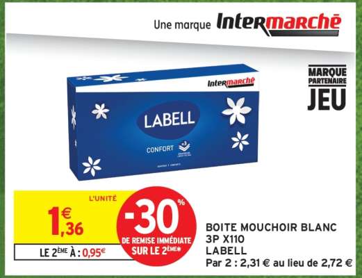 BOITE MOUCHOIR BLANC 3P X110 LABELL