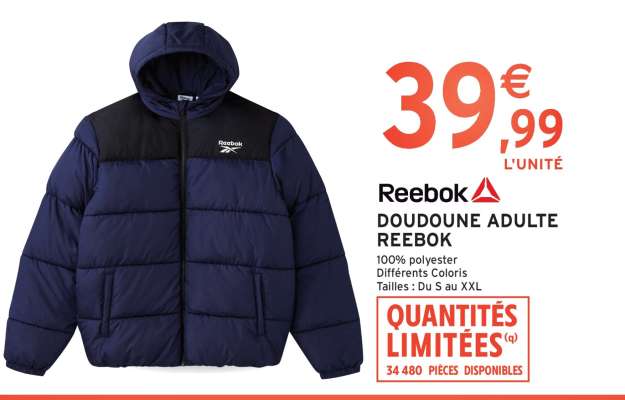 DOUDOUNE ADULTE REEBOK