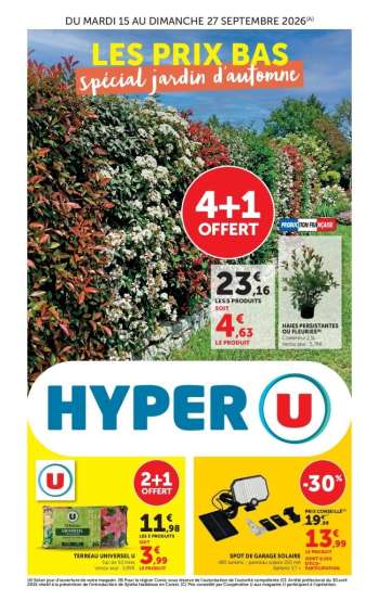 Catalogue HYPER U - 15/09/2026 - 27/09/2026.