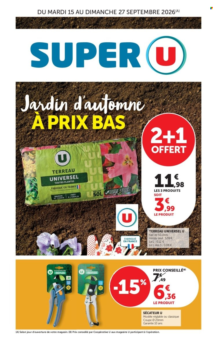 Catalogue SUPER U - 15/09/2026 - 27/09/2026. Page 1