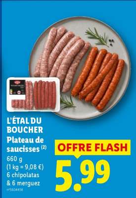 L'ÉTAL DU BOUCHER Plateau de saucisses
