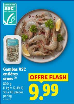 Gambas ASC entières crues