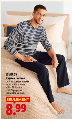 LIVERGY Pyjama homme