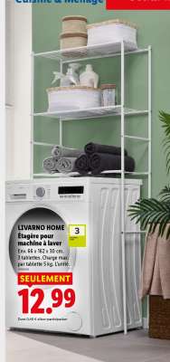 LIVARNO HOME Étagère pour machine à laver