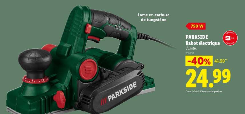 PARKSIDE Rabot électrique