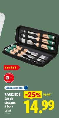 PARKSIDE Set de ciseaux à bois