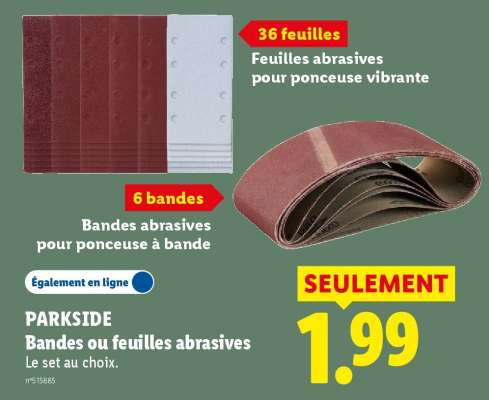 PARKSIDE Bandes ou feuilles abrasives