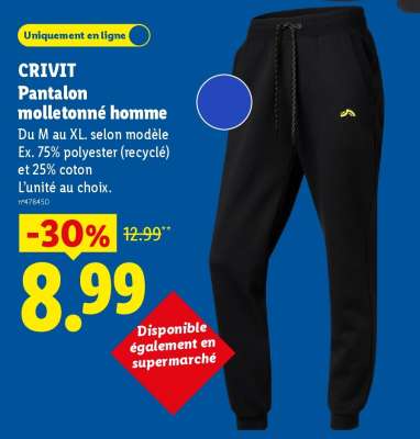 CRIVIT Pantalon molletonné homme