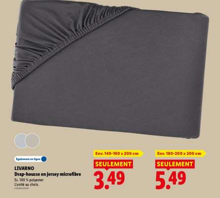 LIVARNO Drap-housse en jersey microfibre (Env. 140-160 x 200 cm)