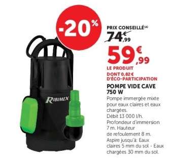 POMPE VIDE CAVE 750 W