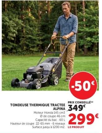 TONDEUSE THERMIQUE TRACTEE ALPINA