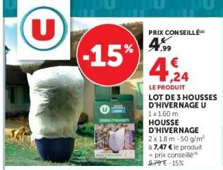 LOT DE 3 HOUSSES D'HIVERNAGE U