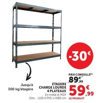 ETAGERE CHARGE LOURDE 4 PLATEAUX