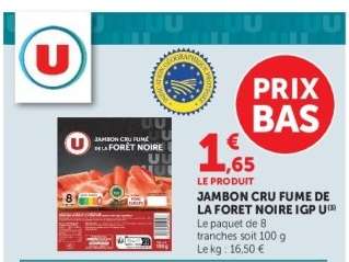 JAMBON CRU FUME DE LA FORET NOIRE IGP U