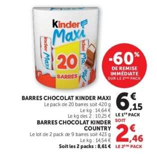 BARRES CHOCOLAT KINDER MAXI