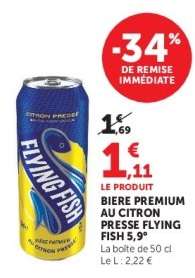 BIERE PREMIUM AU CITRON PRESSE FLYING FISH 5,9°