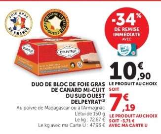 DUO DE BLOC DE FOIE GRAS DE CANARD MI-CUIT DU SUD OUEST DELPEYRAT