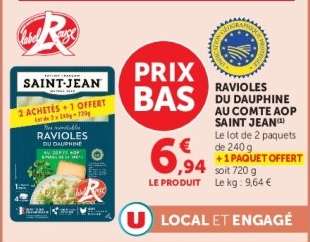 Ravioles du Dauphiné au Comté AOP Saint Jean
