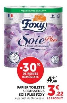 PAPIER TOILETTE 3 EPAISSEURS SOIE PLUS FOXY